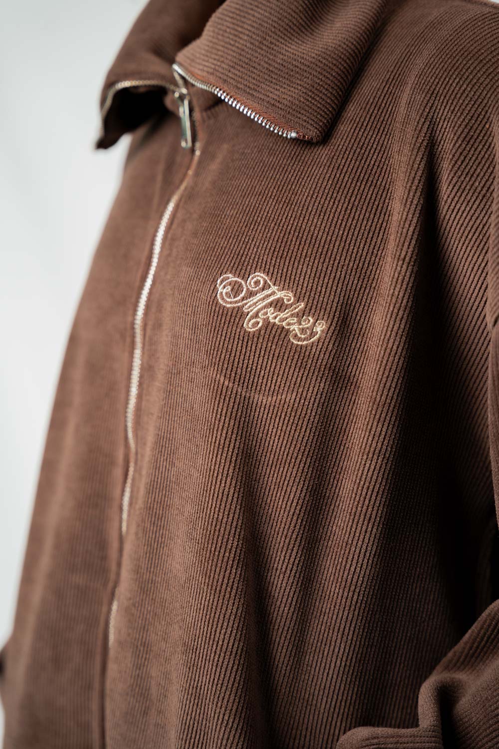 Celine Brown High Neck Zip Sweater